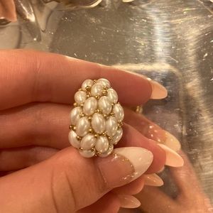 Vintage white clip on earrings